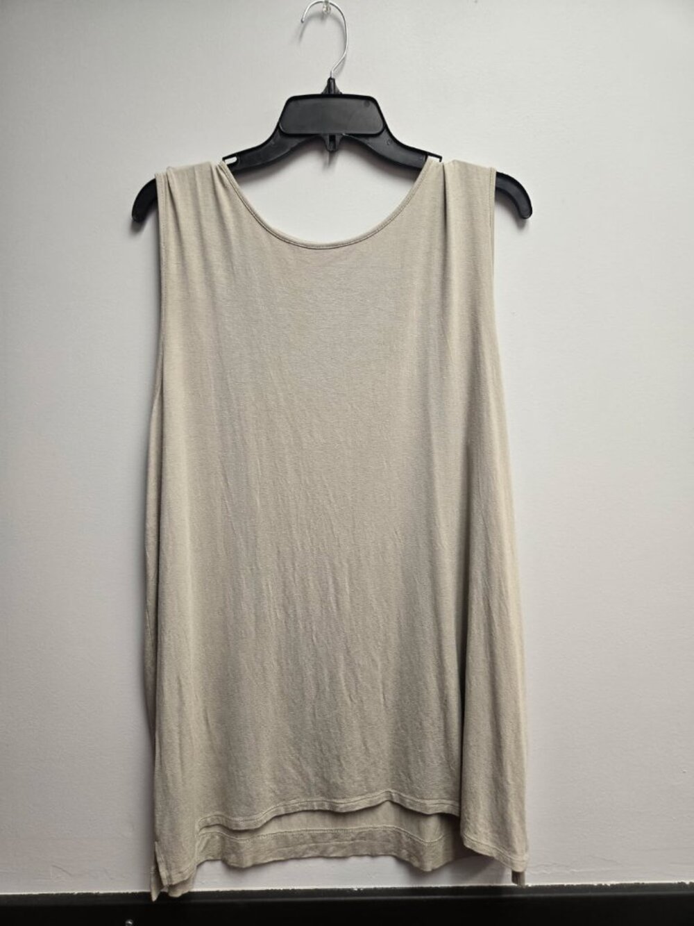 J.Jill Wearever Tank Top XL Tan Beige Long Layering Tunic Knit Sleeveless Soft